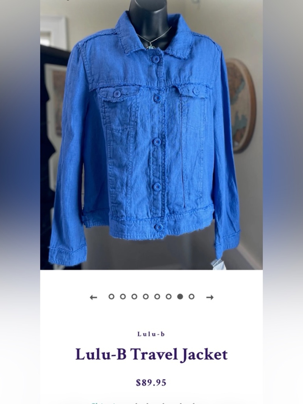 Lulu-B Travel Jacket in Blue Linen
